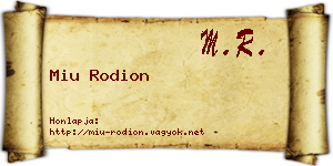 Miu Rodion névjegykártya